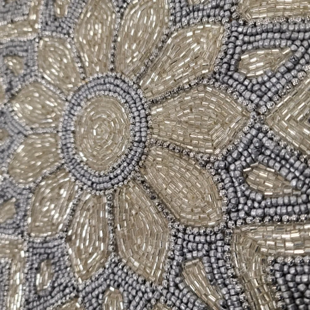 4pc Lux Habitat Sparkly Beaded Sunflower Placemats Chargers Set New